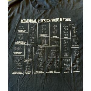 VTG Physics Science World Tour Shirt 2 Sided Space Nuclear Quantum Atoms Theory